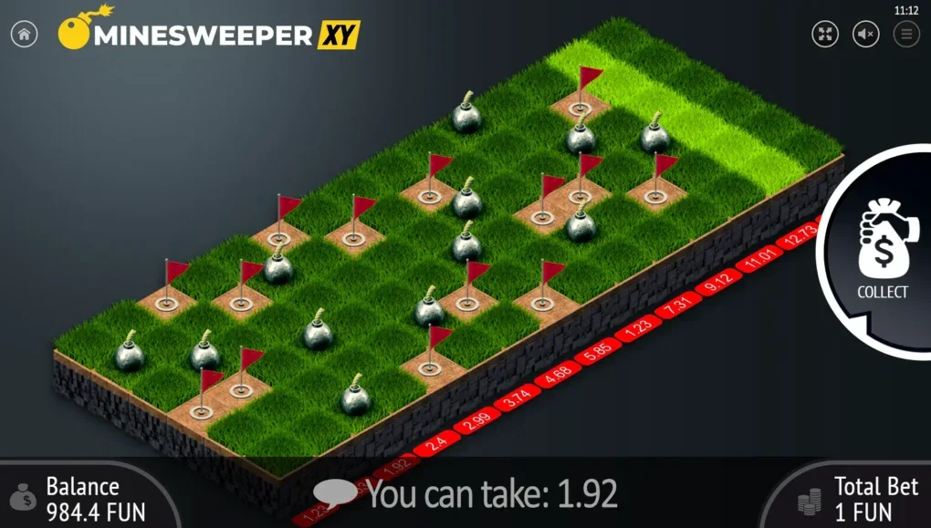 Кадр Minesweeper XY из материалов студии: поле в момент выбора клетки в очередном ряду